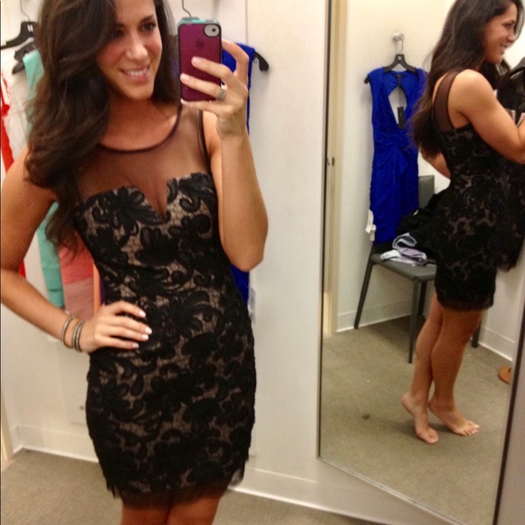 BCBGMAXAZRIA Abigail Embroidered Cocktail Dress - Picture 6 of 8